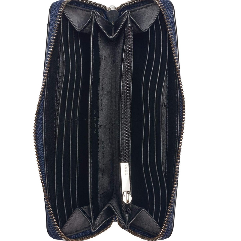 DKNY Sally Leather Zip Around Wallet on a Chain - Picture 3 of 5